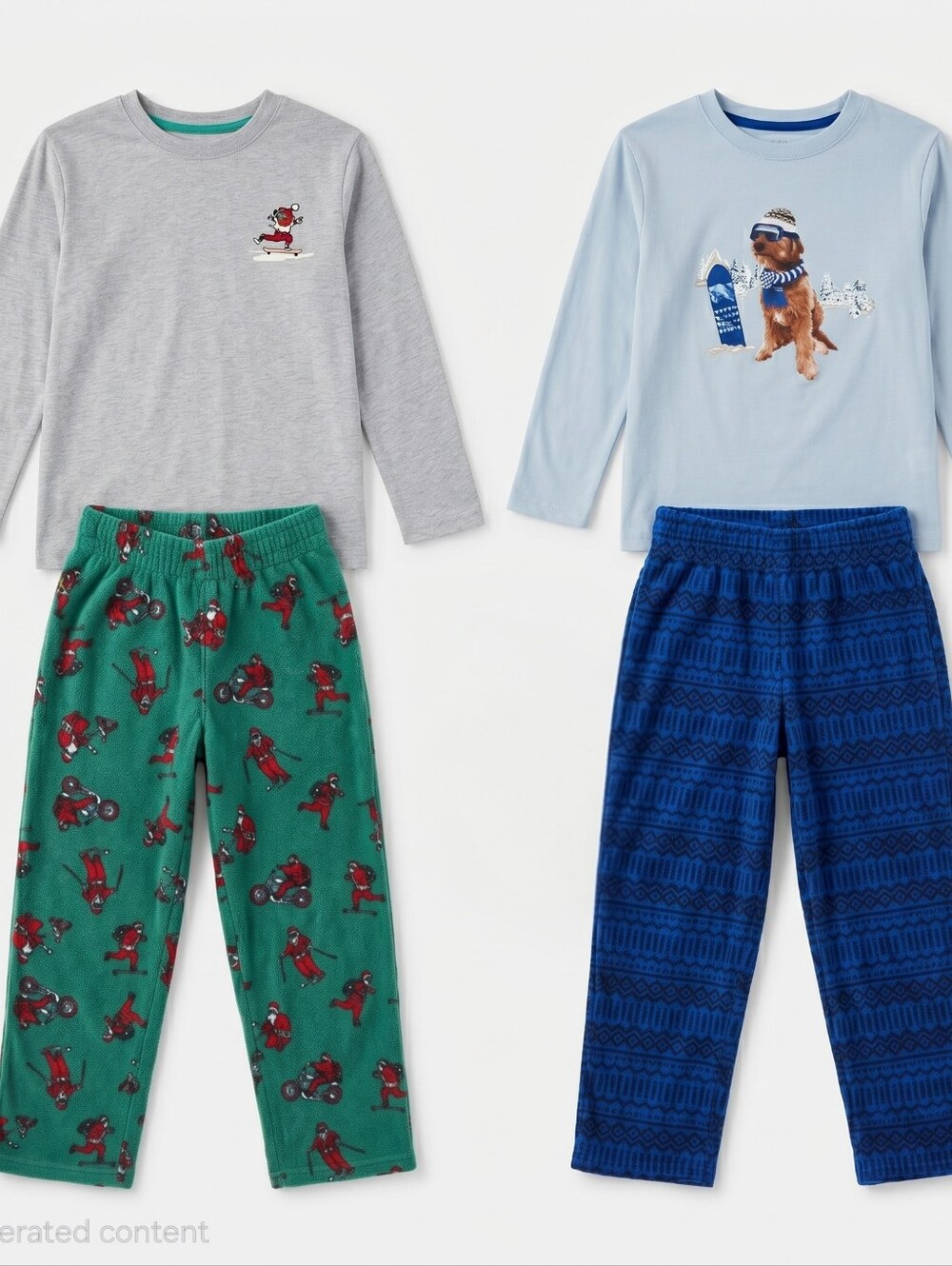 Cat & Jack Boys Pajama Bundle 2 Sets Fleece Bottoms - Size XS 4/5
